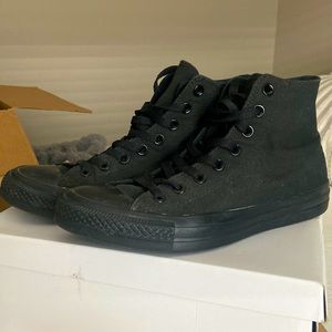 Converse all black high tops